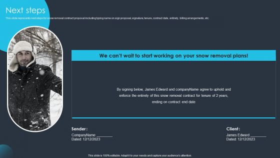Snow Blowing Service Agreement Proposal Next Steps Microsoft PDF