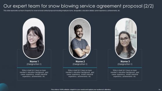 Snow Blowing Service Agreement Proposal Ppt PowerPoint Presentation Complete Deck With Slides