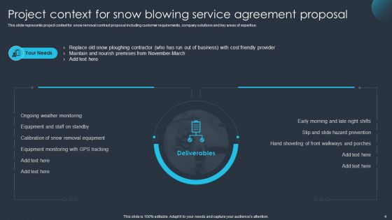 Snow Blowing Service Agreement Proposal Ppt PowerPoint Presentation Complete Deck With Slides
