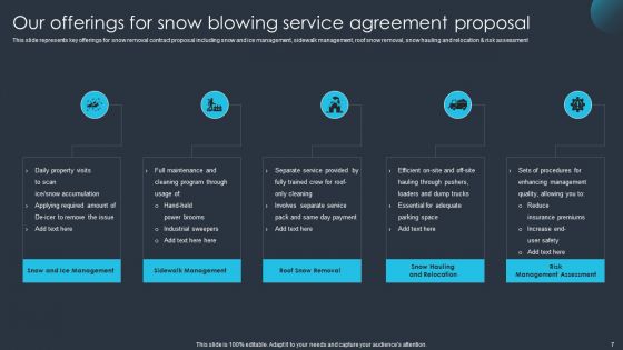 Snow Blowing Service Agreement Proposal Ppt PowerPoint Presentation Complete Deck With Slides