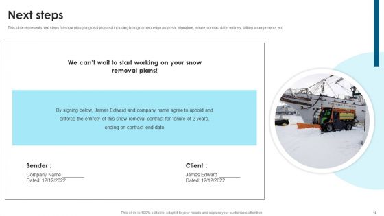 Snow Ploughing Deal Proposal Ppt PowerPoint Presentation Complete Deck With Slides