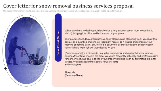 Snow Removal Business Services Proposal Ppt PowerPoint Presentation Complete Deck With Slides