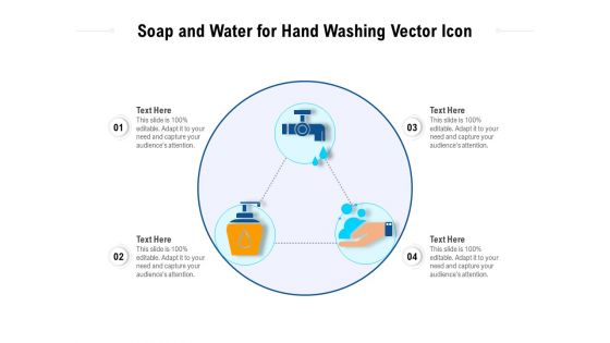 Soap And Water For Hand Washing Vector Icon Ppt PowerPoint Presentation File Clipart PDF