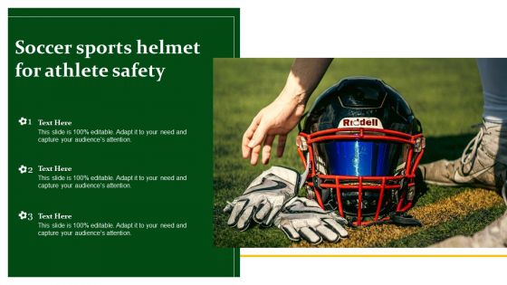 Soccer Sports Helmet For Athlete Safety Ppt PowerPoint Presentation File Guide PDF