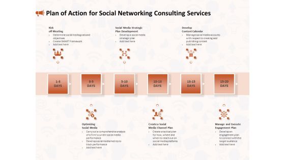 Social Media Consultancy Plan Of Action For Social Networking Consulting Services Information PDF