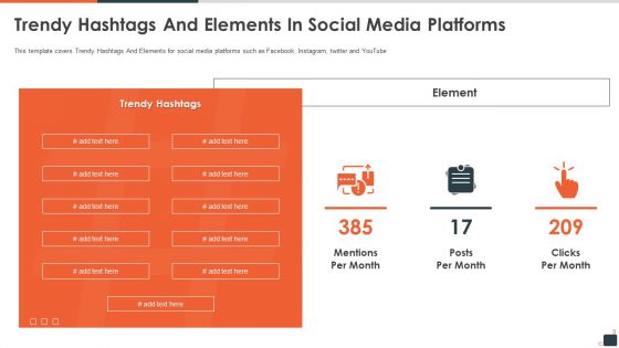 Social Media Investor Funding Pitch Deck Trendy Hashtags And Elements In Social Media Platforms Graphics PDF