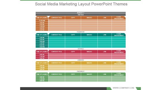 Social Media Marketing Layout Powerpoint Themes