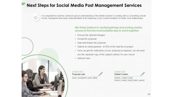 Social Media Post Management Proposal Ppt PowerPoint Presentation Complete Deck With Slides