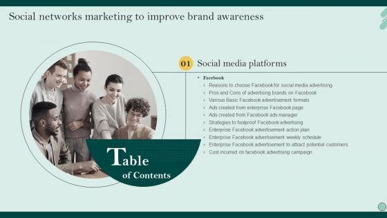Social Networks Marketing To Improve Brand Awareness Table Of Contents Formats PDF Social Networks Marketing To Improve Brand Awareness Table Of Contents Formats PDF