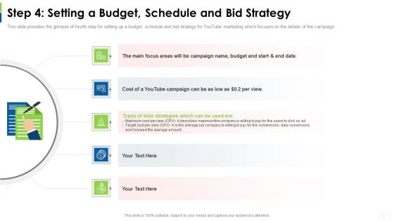 Social Platform As Profession Step 4 Setting A Budget Schedule And Bid Strategy Ppt Professional Gridlines PDF