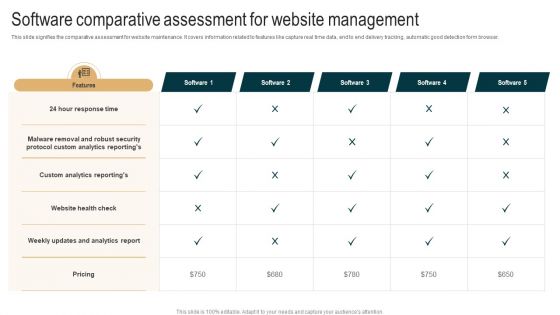 Software Comparative Assessment For Website Management Structure PDF