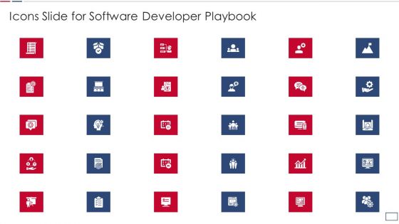 Software Developer Playbook Icons Slide For Software Developer Playbook Portrait PDF