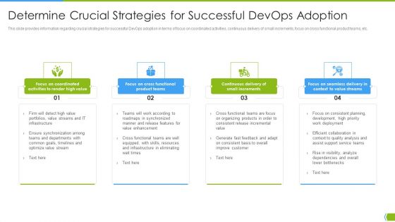 Software Development And IT Operations Infrastructure Development IT Determine Crucial Strategies Topics PDF