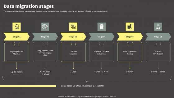 Software Development Life Cycle Planning Data Migration Stages Mockup PDF