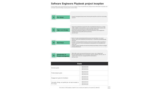 Software Engineers Playbook Template
