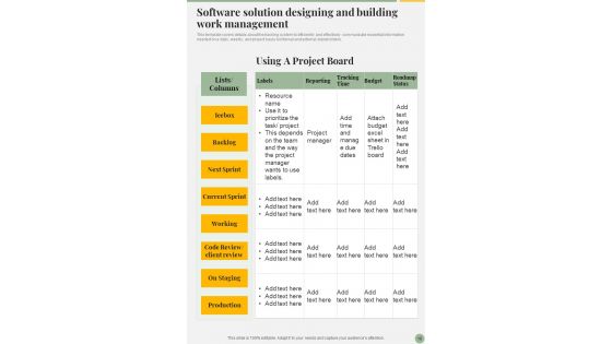 Software Solution Designing And Building Playbook Template