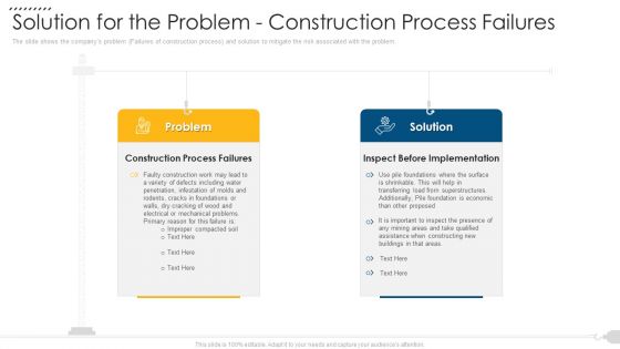 Solution For The Problem Construction Process Failures Pictures PDF