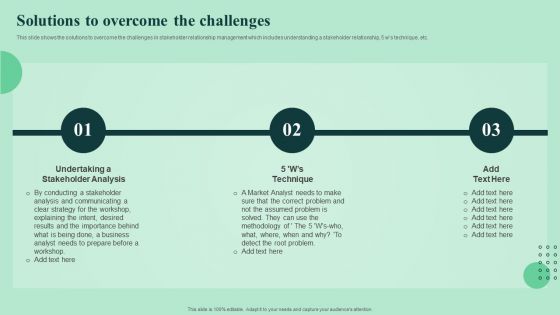 Solutions To Overcome The Challenges Strengthen And Manage Relationships With Stakeholders Diagrams PDF Solutions To Overcome The Challenges Strengthen And Manage Relationships With Stakeholders Diagrams PDF