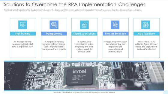 Solutions To Overcome The Rpa Implementation Challenges Guidelines PDF