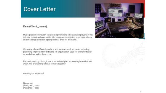 Sound Production Firm Agreement Proposal Ppt PowerPoint Presentation Complete Deck With Slides