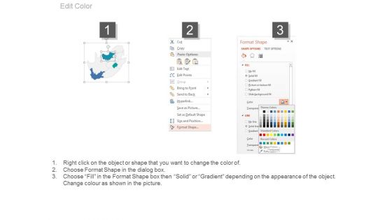 South Africa Map With Population Ratio Analysis Powerpoint Slides