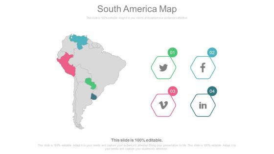South America Map Ppt Slides
