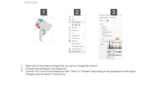 South America Map Ppt Slides