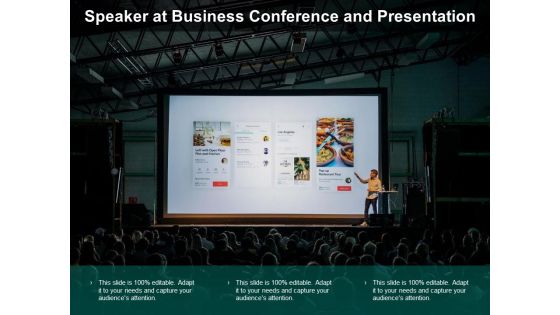 Speaker At Business Conference And Presentation Ppt PowerPoint Presentation Icon Infographics