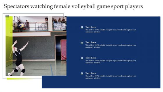 Spectators Watching Female Volleyball Game Sport Players Icons PDF