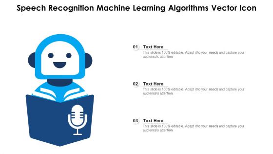Speech Recognition Machine Learning Algorithms Vector Icon Ppt Styles Inspiration PDF