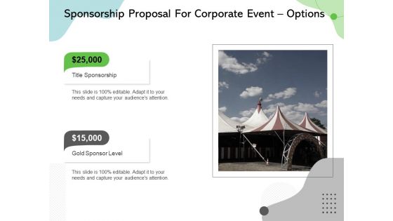 Sponsorship Proposal For Corporate Event Options Ppt Ideas Maker PDF