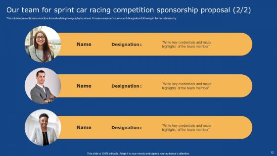 Sprint Car Racing Competition Sponsorship Proposal Ppt PowerPoint Presentation Complete Deck With Slides