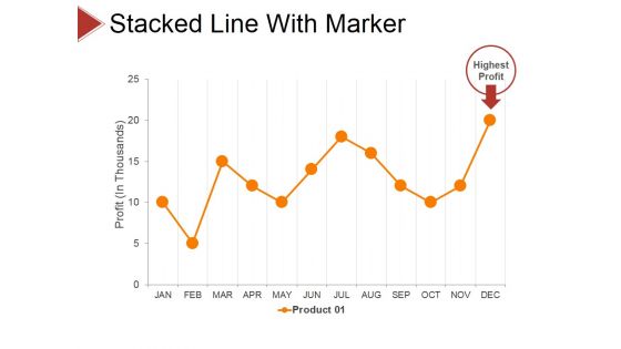 Stacked Line With Marker Ppt PowerPoint Presentation Portfolio Gridlines