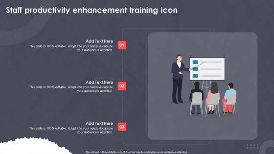 Staff Productivity Enhancement Training Icon Ppt PowerPoint Presentation Inspiration Ideas PDF