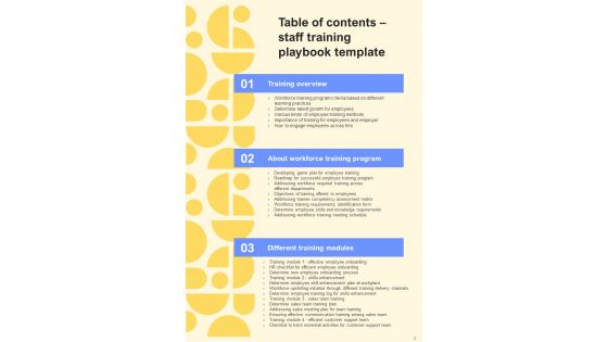 Staff Training Playbook Template