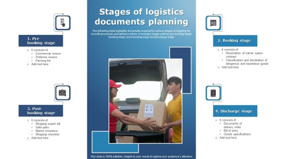 Stages Of Logistics Documents Planning Formats PDF