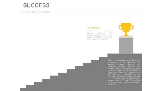 Stairs With Winner Trophy Podium Powerpoint Slides