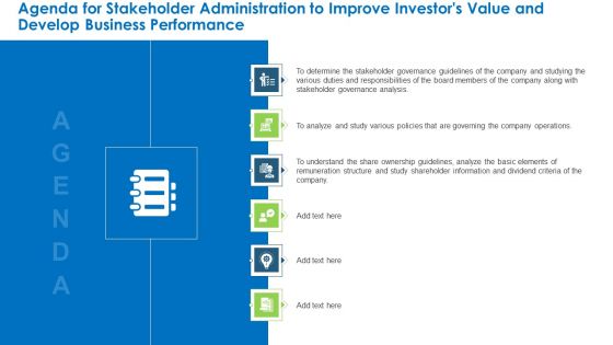 Stakeholder Administration To Improve Investors Value And Develop Business Performance Ppt PowerPoint Presentation Complete Deck With Slides