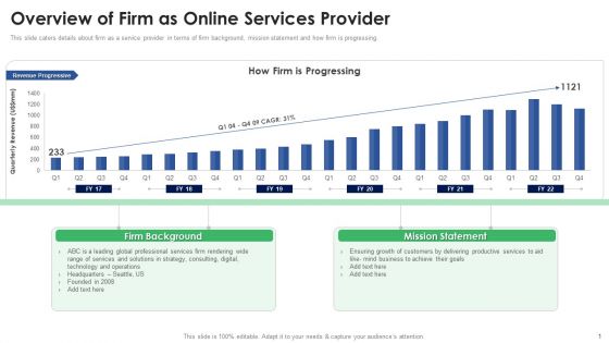 Stakeholder Deck Presentation Services Overview Of Firm As Online Services Provider Download PDF