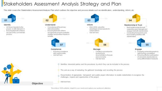 Stakeholders Assessment Analysis Strategy And Plan Elements PDF