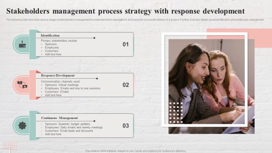 Stakeholders Management Process Strategy With Response Development Background PDF