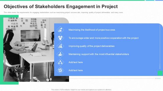 Stakeholders Participation Project Development Process Objectives Of Stakeholders Engagement In Project Slides PDF