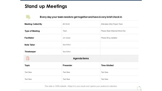 Stand Up Meetings Ppt PowerPoint Presentation Gallery Tips