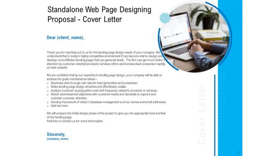 Standalone Web Page Designing Proposal Ppt PowerPoint Presentation Complete Deck With Slides