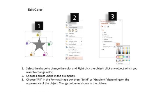 Star Diagram With Five Business Steps Powerpoint Templates
