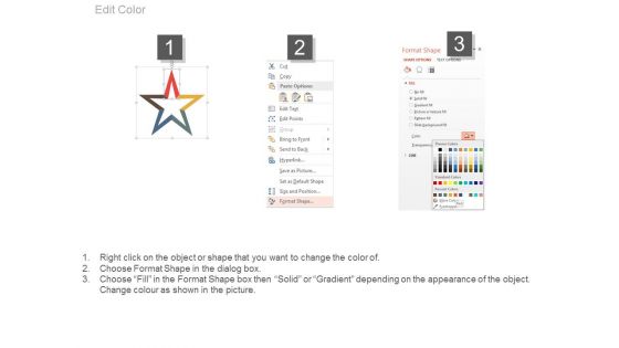 Star Diagram With Five Solutions PowerPoint Slides