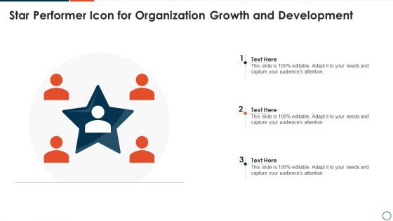 Star Performer Icon For Organization Growth And Development Icons PDF