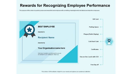 Star Performer Rewards For Recognizing Employee Performance Template PDF
