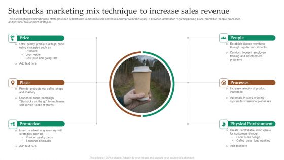 Starbucks Marketing Mix Technique To Increase Sales Revenue Introduction PDF