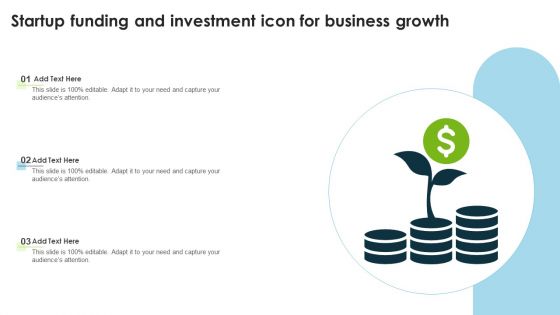 Startup Funding And Investment Icon For Business Growth Structure PDF